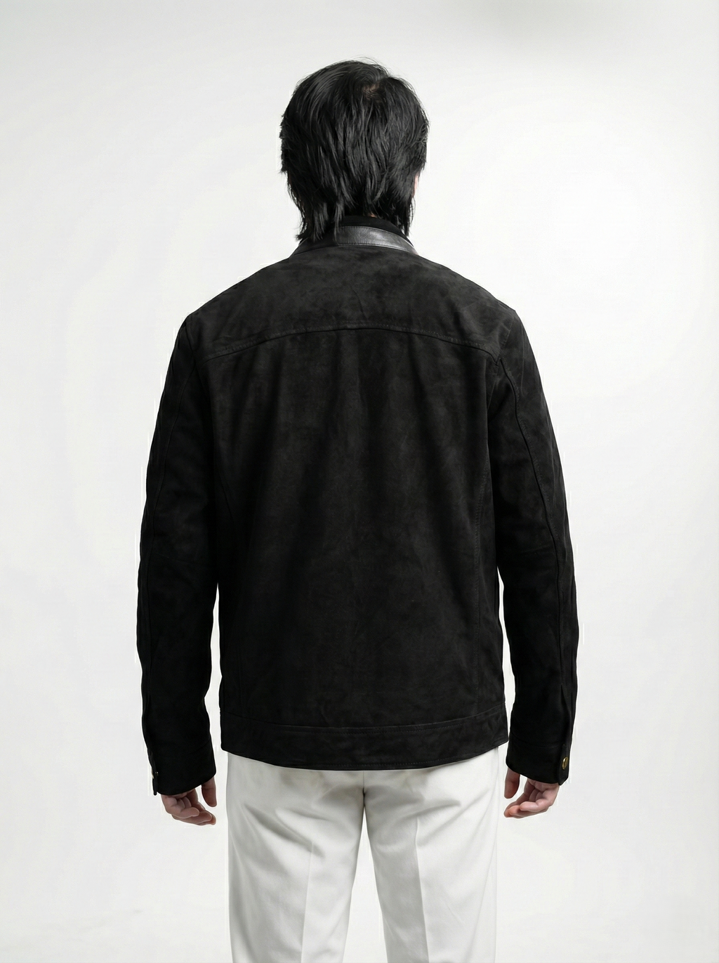 Black Goatskin Suede Jacket