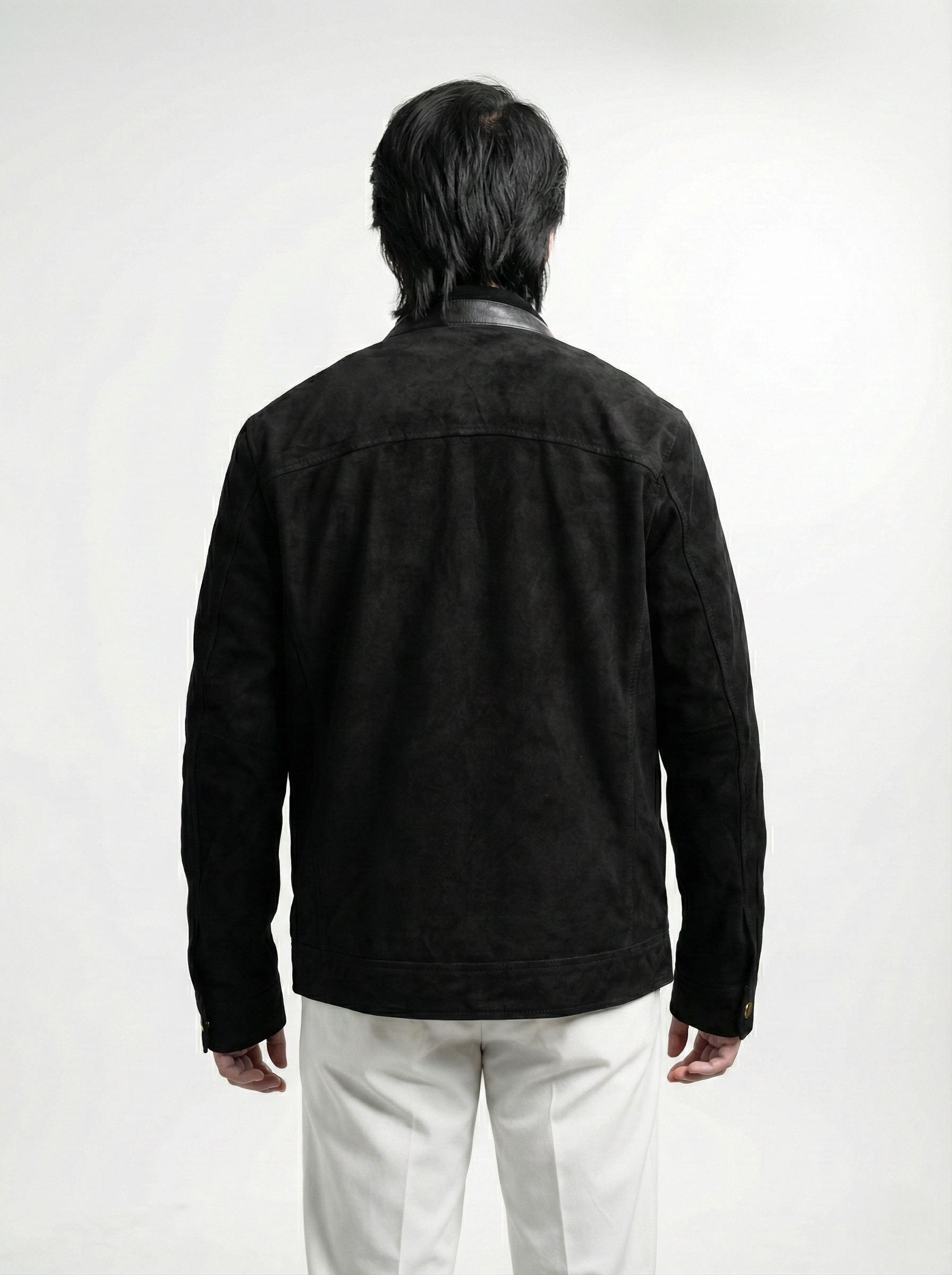 Black Goatskin Suede Jacket