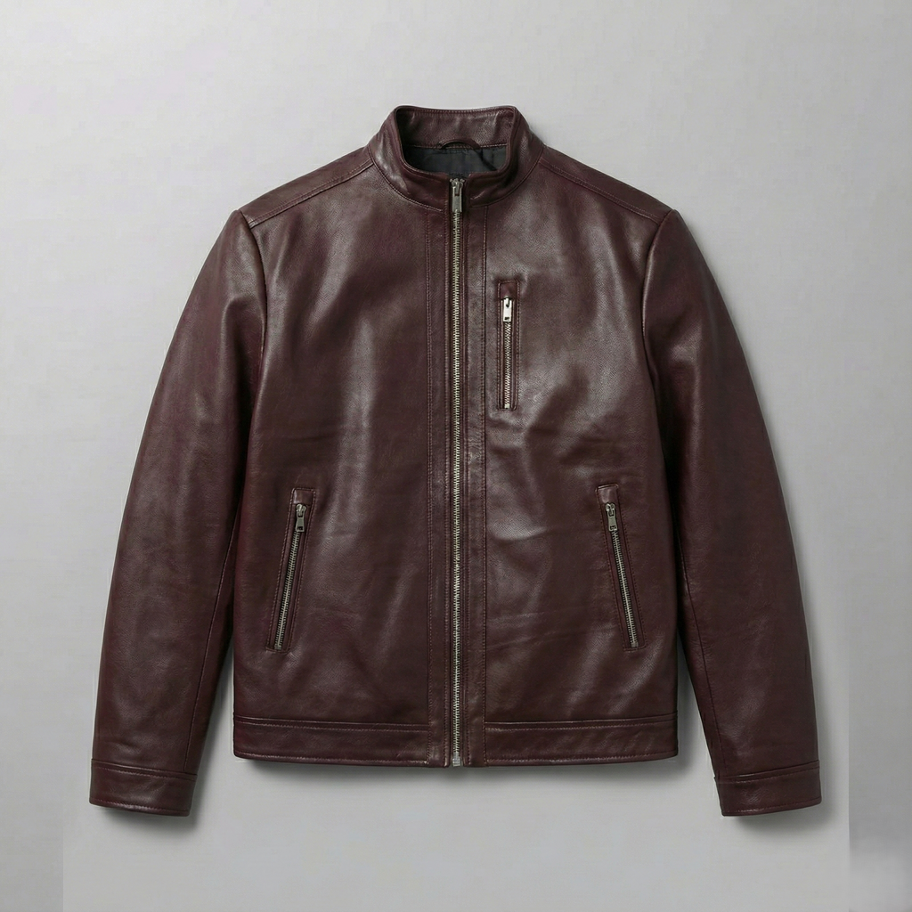 Oxblood Lambskin Leather Jacket