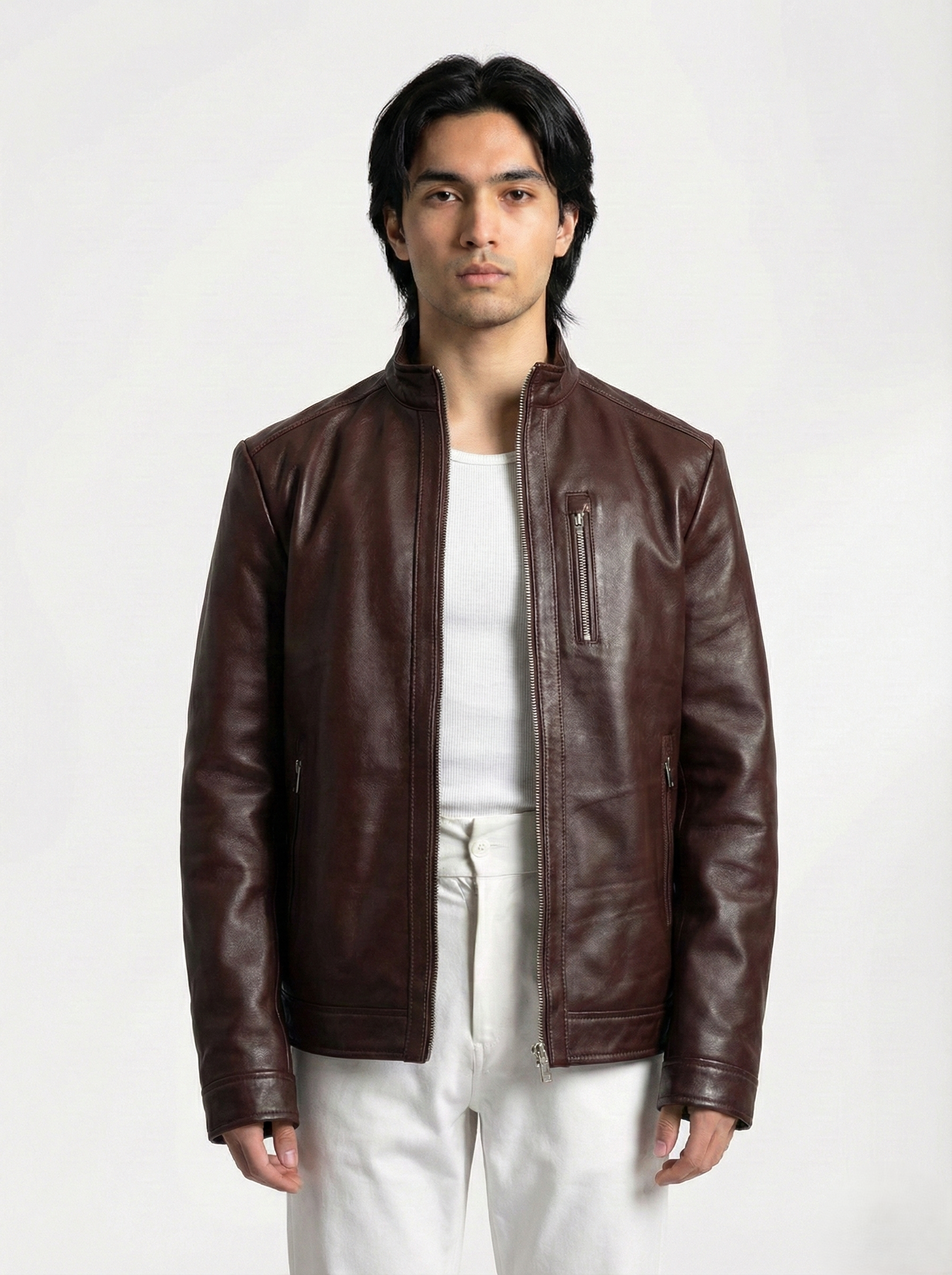 Oxblood Lambskin Leather Jacket