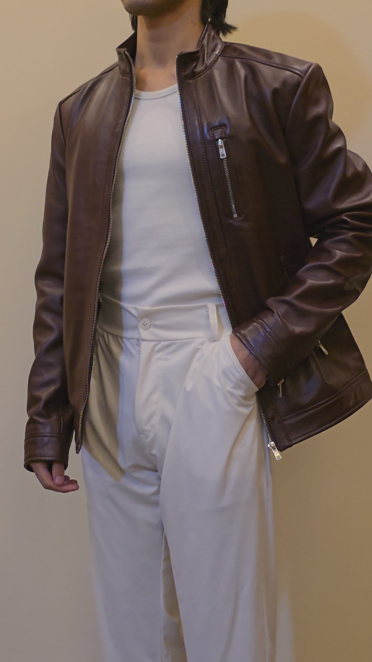 Oxblood Lambskin Leather Jacket